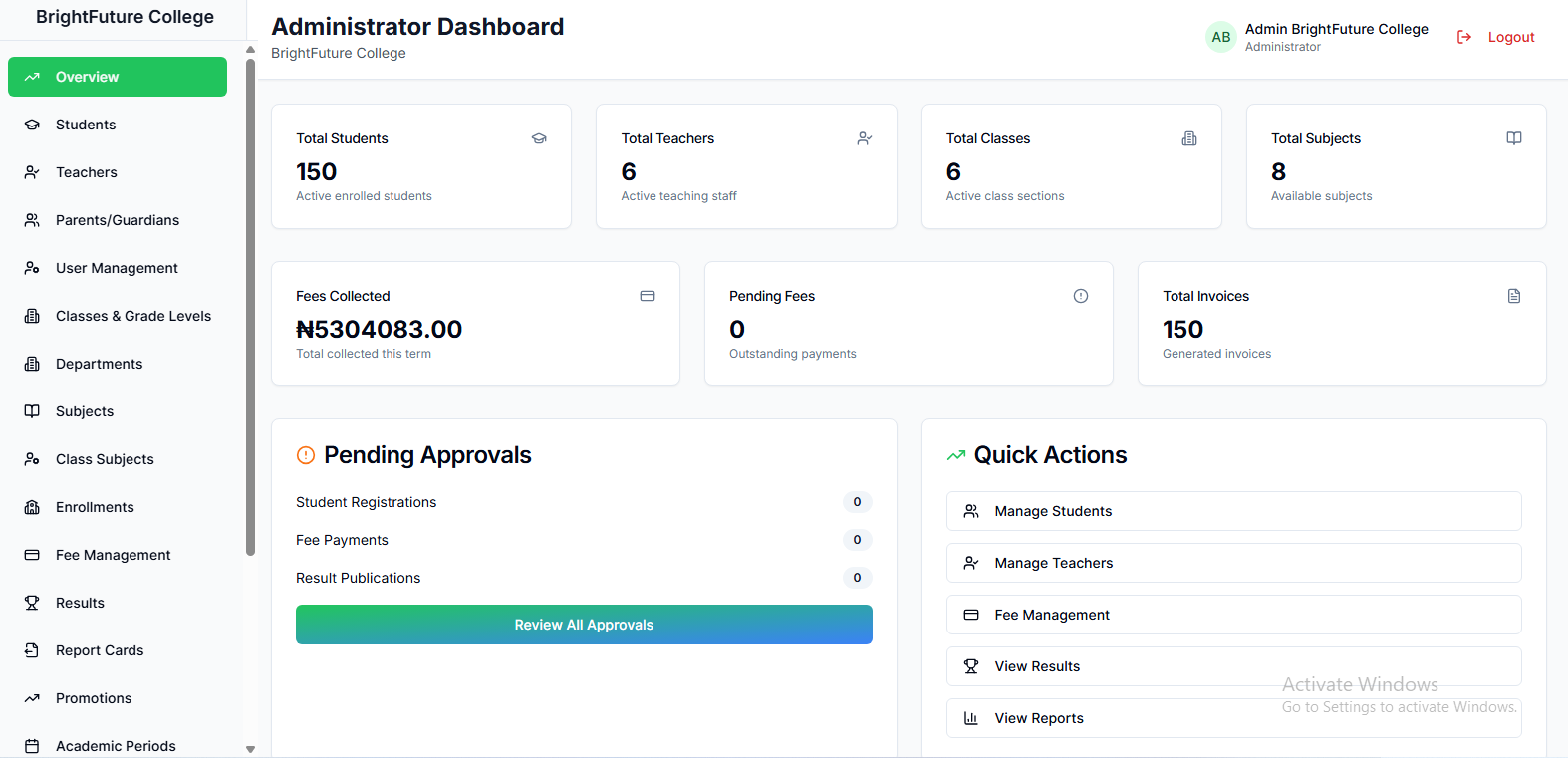School Management System preview